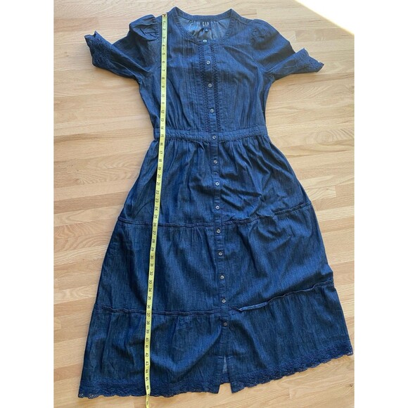 GAP Denim Blue Button-Down Maxi Dress - Picture 8 of 9
